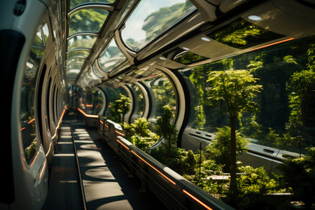 High speed train moving through the tunnel of the hong kongの素材
