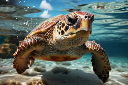 Hawaiian Green Sea Turtle (Chelonia mydas)の素材
