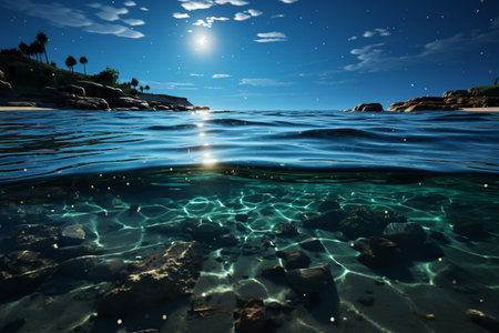 Beautiful seascape. Composition of nature. 3dの素材