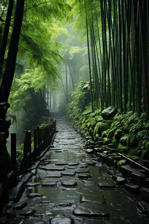 bamboo forest in the morning, Taipei,Taiwan.の素材