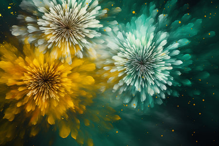 Abstract background with flowers. 3d rendering, 3d illustration.の素材