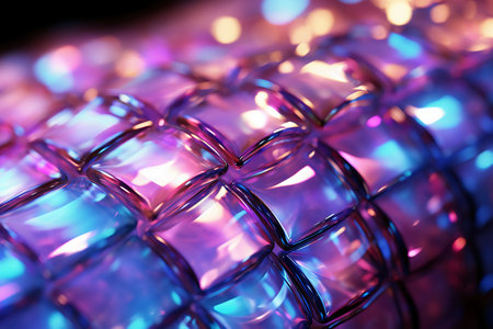 abstract background of glass vase with colorful lights. macro shotの素材