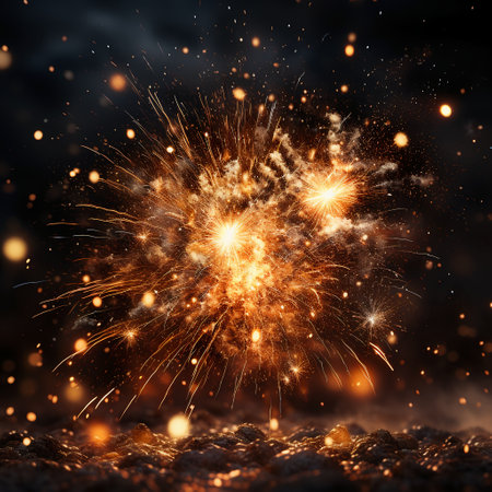 Fireworks in the night sky. New Year and Christmas concept.の素材