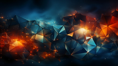 Abstract polygonal background. Futuristic technology style. Vector illustration.の素材