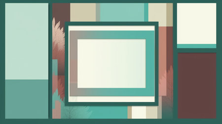 Abstract background with frame and leaves. Vector illustration for your design.の素材