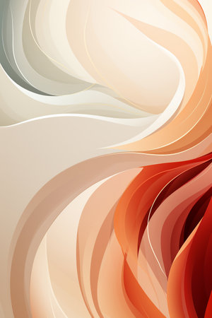 abstract background with smooth lines in beige, orange and white colorsの素材