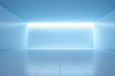3d render of empty room with light coming out from the ceilingの素材