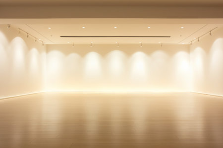 interior of modern empty room with spotlights, 3d renderの素材