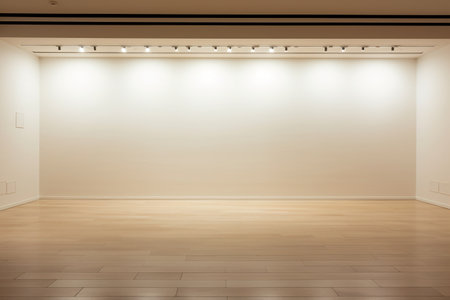 Empty room with light bulbs on the wall. 3d rendering.の素材