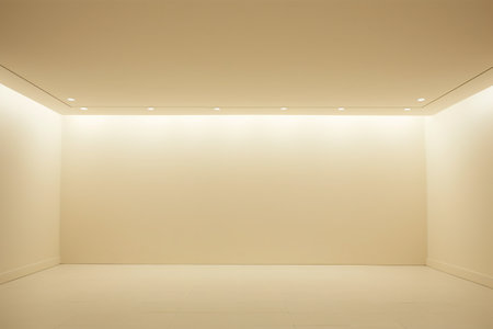 Empty room with light and shadow on the wall. Interior design.の素材