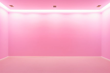 Pink empty room with light from the ceiling. 3d rendering.の素材