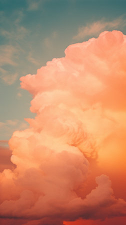 Sunset sky background with tiny clouds - retro vintage effect style picturesの素材