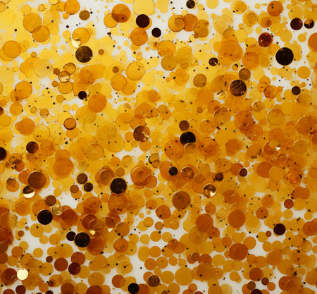 Abstract watercolor background with yellow and black circles. Watercolor texture.の素材