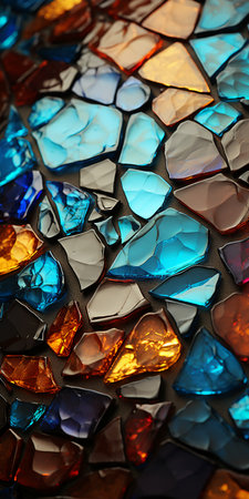 Colorful stained glass texture. Abstract background. Close-up.の素材