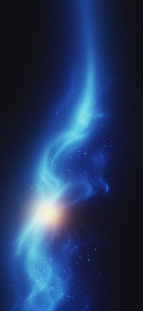 Blue nebula in space, computer generated abstract background, 3D renderingの素材