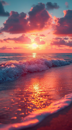 Beautiful sunset over the sea. Colorful sunrise over the sea.の素材