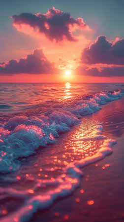 Beautiful sunset over the sea. Colorful sunset over the sea.の素材