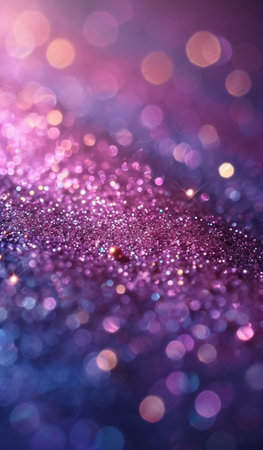 glitter vintage lights background. gold and purple. de-focusedの素材