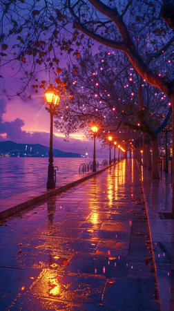 The promenade along the lake in Hangzhou, China.の素材