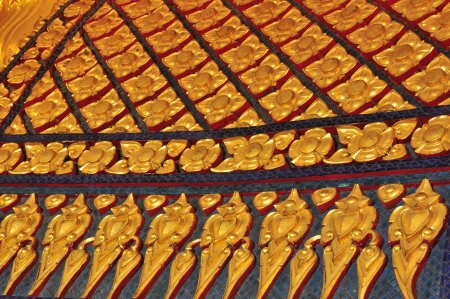 Gold texture at Wat Mongkol Bophit Temple,Ayutthayaの写真素材