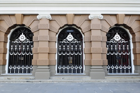 design door at Temple of the Emerald, Bangkok, Thailandの写真素材
