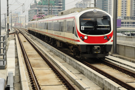 Front side train with railway