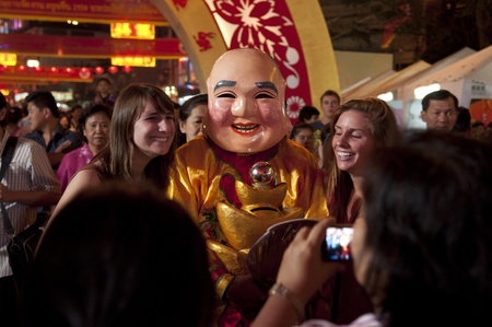 Bangkok, Thailand - February 3,2011 - The crowd in chinese new year celebration at China Town のeditorial素材