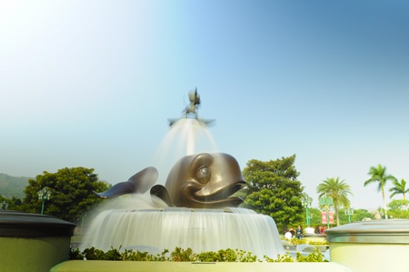 Disney Land, Hongkong - November 19,2010 -  fountain center of Disney Landのeditorial素材