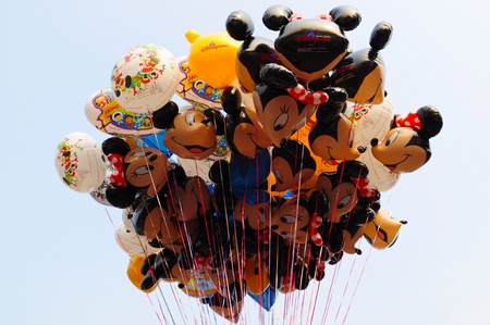 Disney Land, Hongkong - November 19,2010 -Ballons in Disney Paradeのeditorial素材