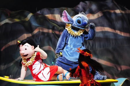 Disney Land, Hongkong - November 19,2010 -  The Golden Micky Show - lilo & stitchのeditorial素材