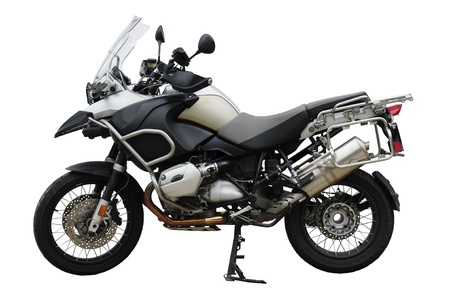 Black bike isolated on whiteの写真素材