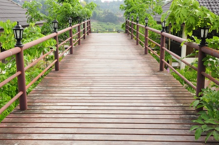 Wood path in the resortの写真素材