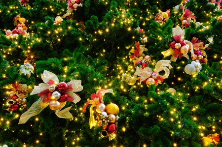 Christmas tree with decorationの写真素材