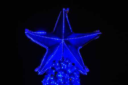 Christmas star on christmas tree