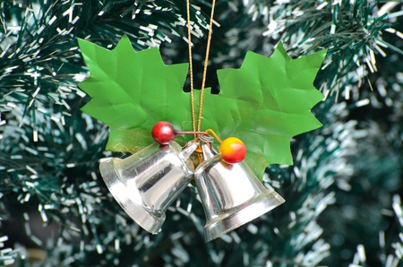 jingle bells on Christmas treeの写真素材