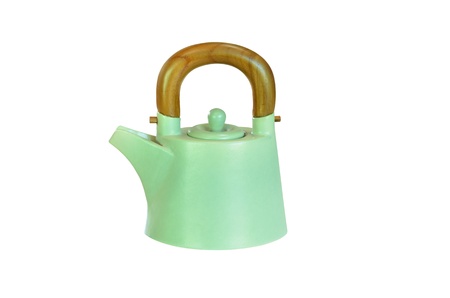 pottery teapot isolatedの写真素材