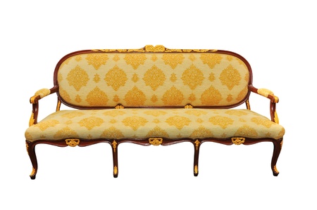 Vintage sofa isolated on whiteの写真素材