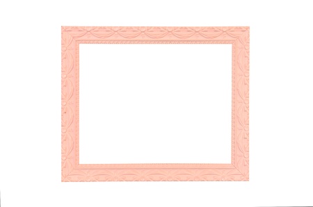 Vintage pink picture frame on pink wallの写真素材