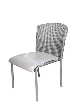 Weave chair isolated on whiteの写真素材