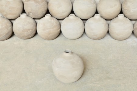 Unfinished jug made of Clay, Pottery Handmadeの写真素材