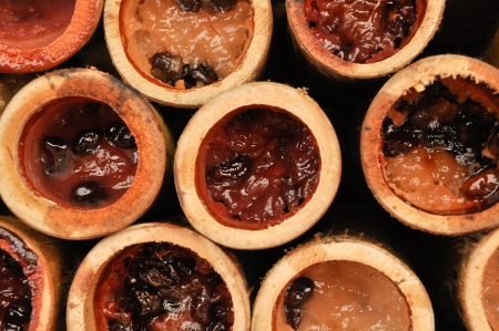 Khaolam Thai Dessert, glutinous rice roasted in bamboo jointsの写真素材