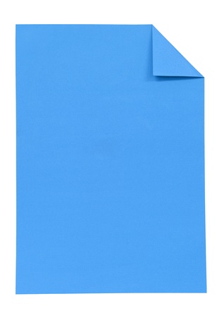 blue paper isolated on whiteの写真素材