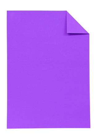 violet paper isolated on whiteの写真素材