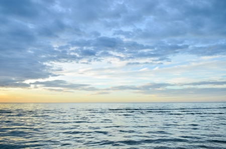 Blue sky and sea in the morningの写真素材