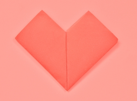 Red Heart paper isolatedの写真素材