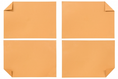 collection of various Orange paper isolated on whiteの写真素材