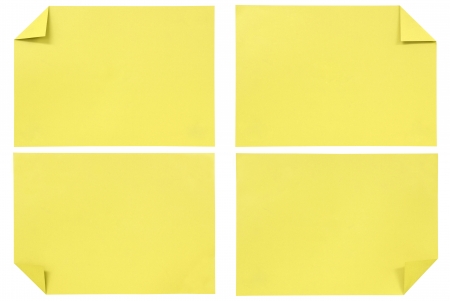 collection of various Yellow paper isolated on whiteの写真素材