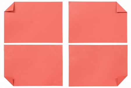 collection of various red paper isolated on whiteの写真素材