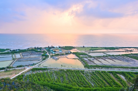 Aerial view from Khao Dang, Prachuap Khiri Khan, Thailandの写真素材