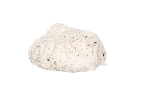 Steamed stuff bun, black sesame salapao isolated on white backgroundの写真素材